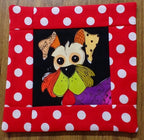 Handmade Dog Coasters, Quilted Cotton Set of 4
