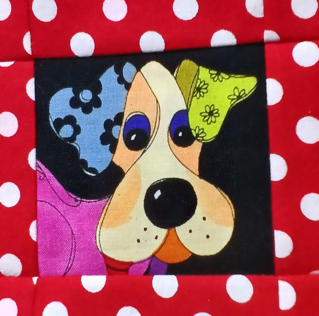 Handmade Dog Coasters, Quilted Cotton Set of 4