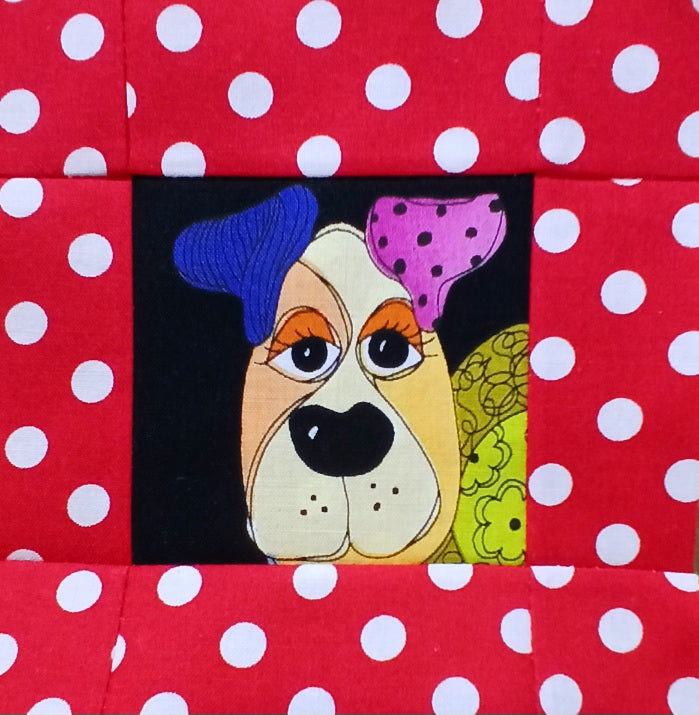 Handmade Dog Coasters, Quilted Cotton Set of 4