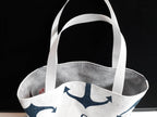 Handmade Nautical Tote Bag with Navy Anchor Print