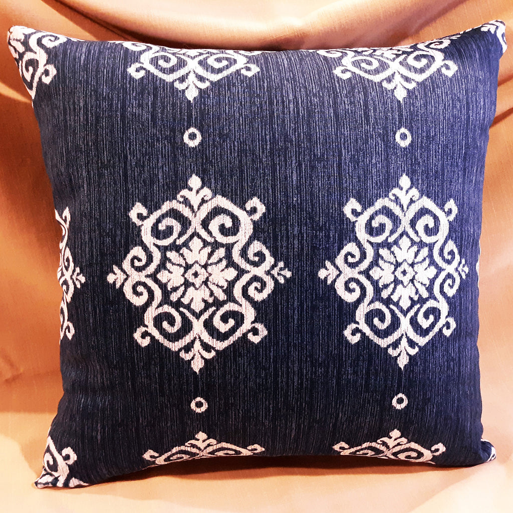 iKat Pillow Cover, Blue or Black 100% Cotton, 18"x18"