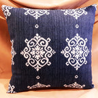 iKat Pillow Cover, Blue or Black 100% Cotton, 18"x18"