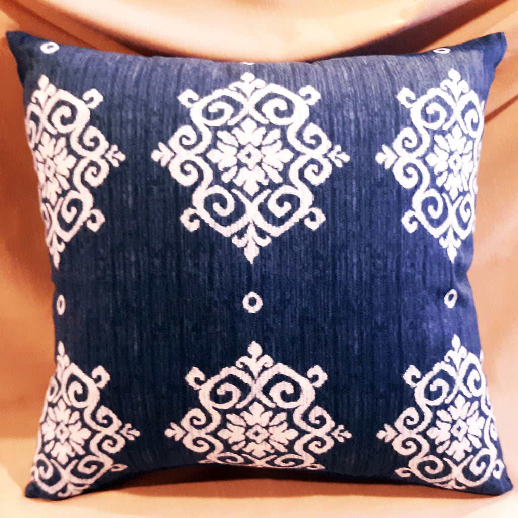 iKat Pillow Cover, Blue or Black 100% Cotton, 18"x18"