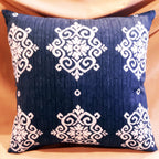 iKat Pillow Cover, Blue or Black 100% Cotton, 18"x18"