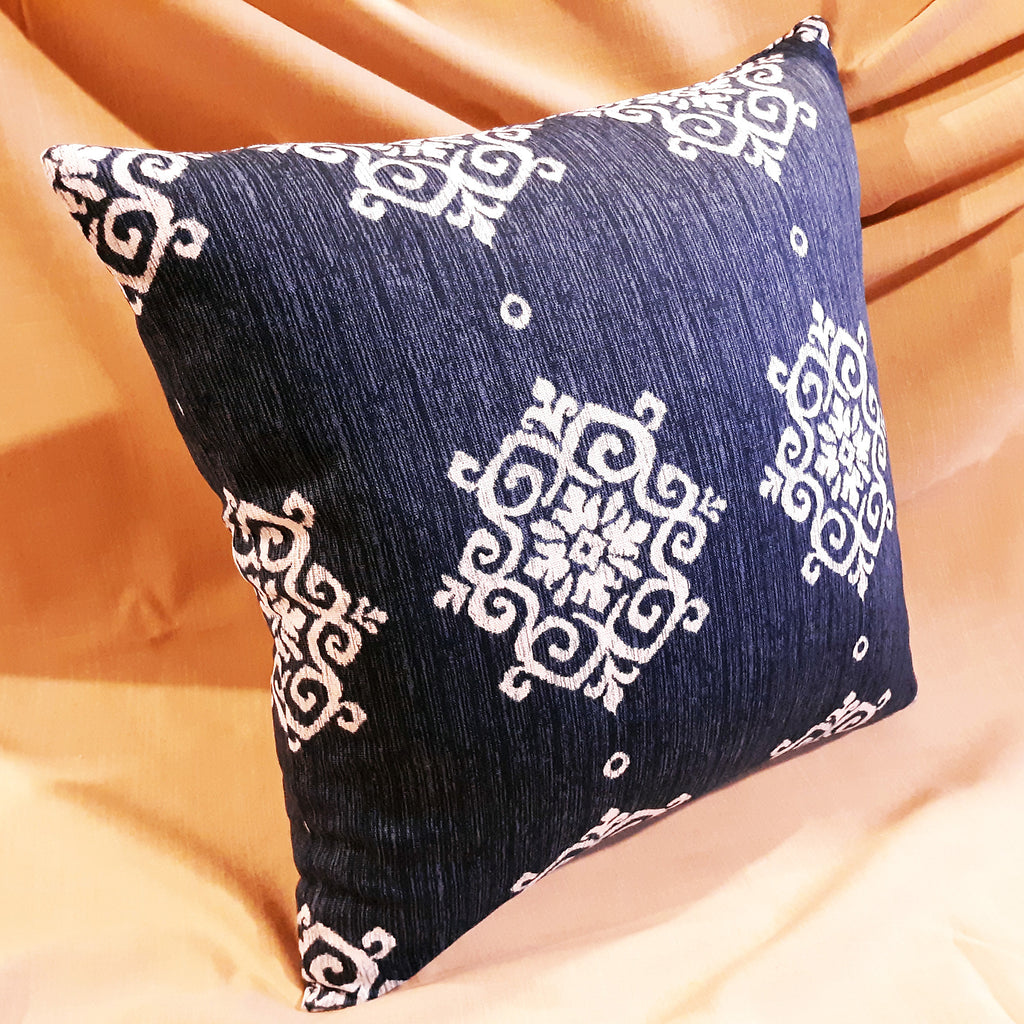 iKat Pillow Cover, Blue or Black 100% Cotton, 18"x18"
