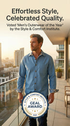 Men's Denim Long Sleeve Shirt Jacket, Contrast Collar & Cuffs