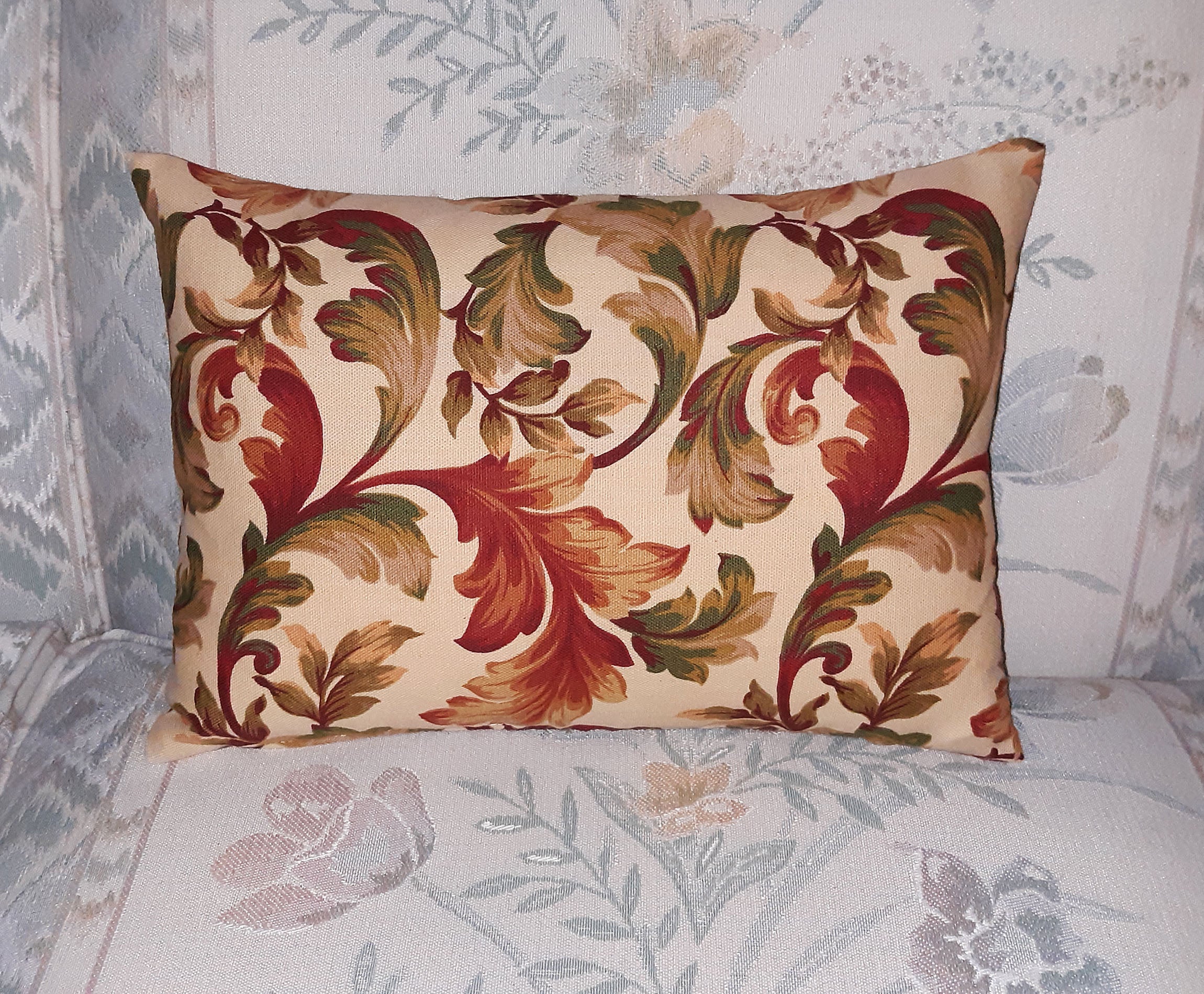 Florentine Throw Pillow Cover, Terracotta and Sage Green 100% Cotton