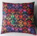 Halloween Throw Pillow Cover, Ombre Hued Motifs 100% Cotton, Handmade