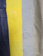 Men's Nautical Stripe Sport Shirt, Short Sleeves, Button Up, Navy Blue & Yellow