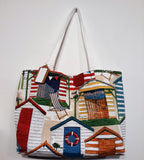 Beach Print Tote Bag, Waterproof Outdoor Fabric "Cabana"