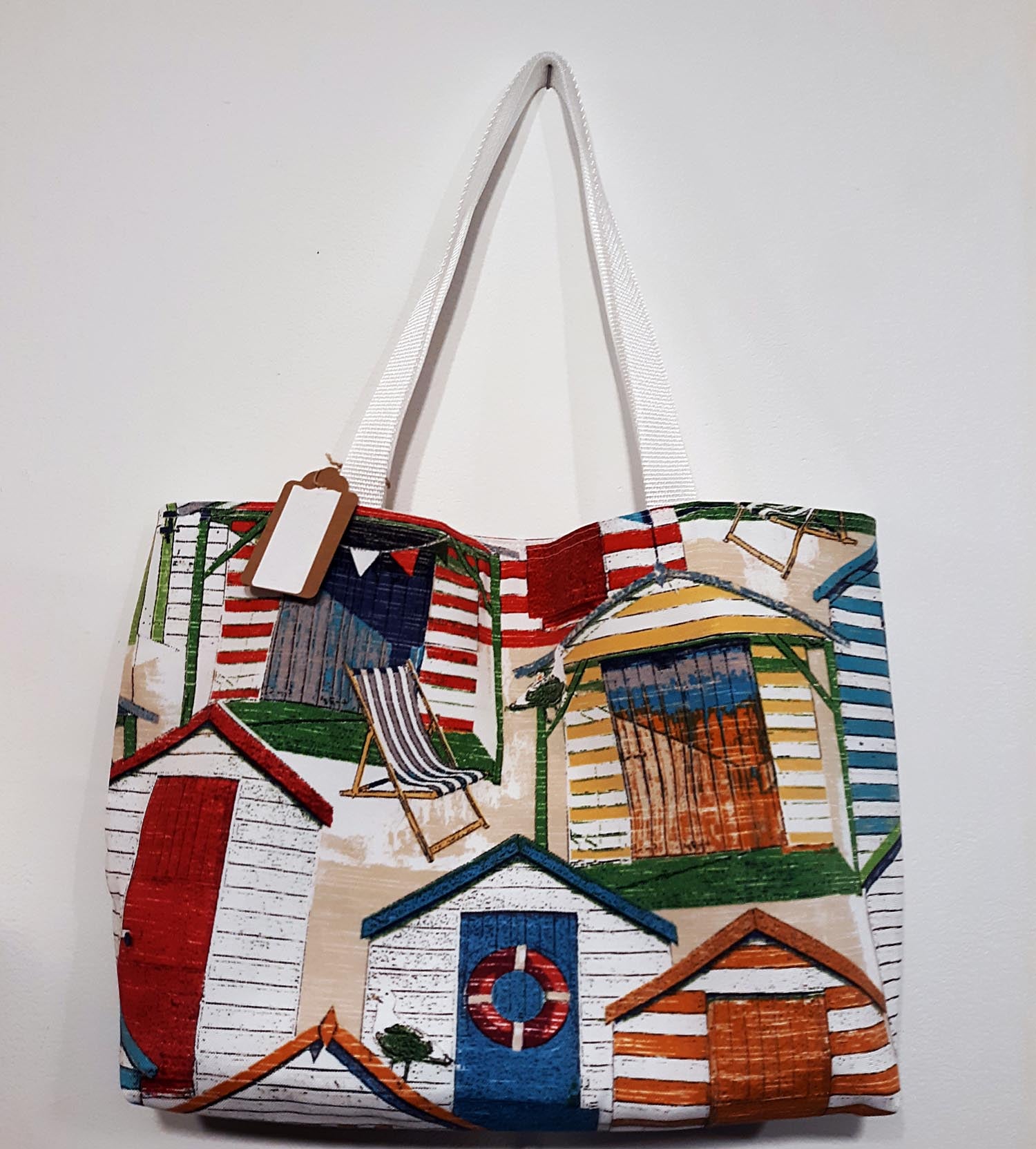 Beach Print Tote Bag, Waterproof Outdoor Fabric "Cabana"