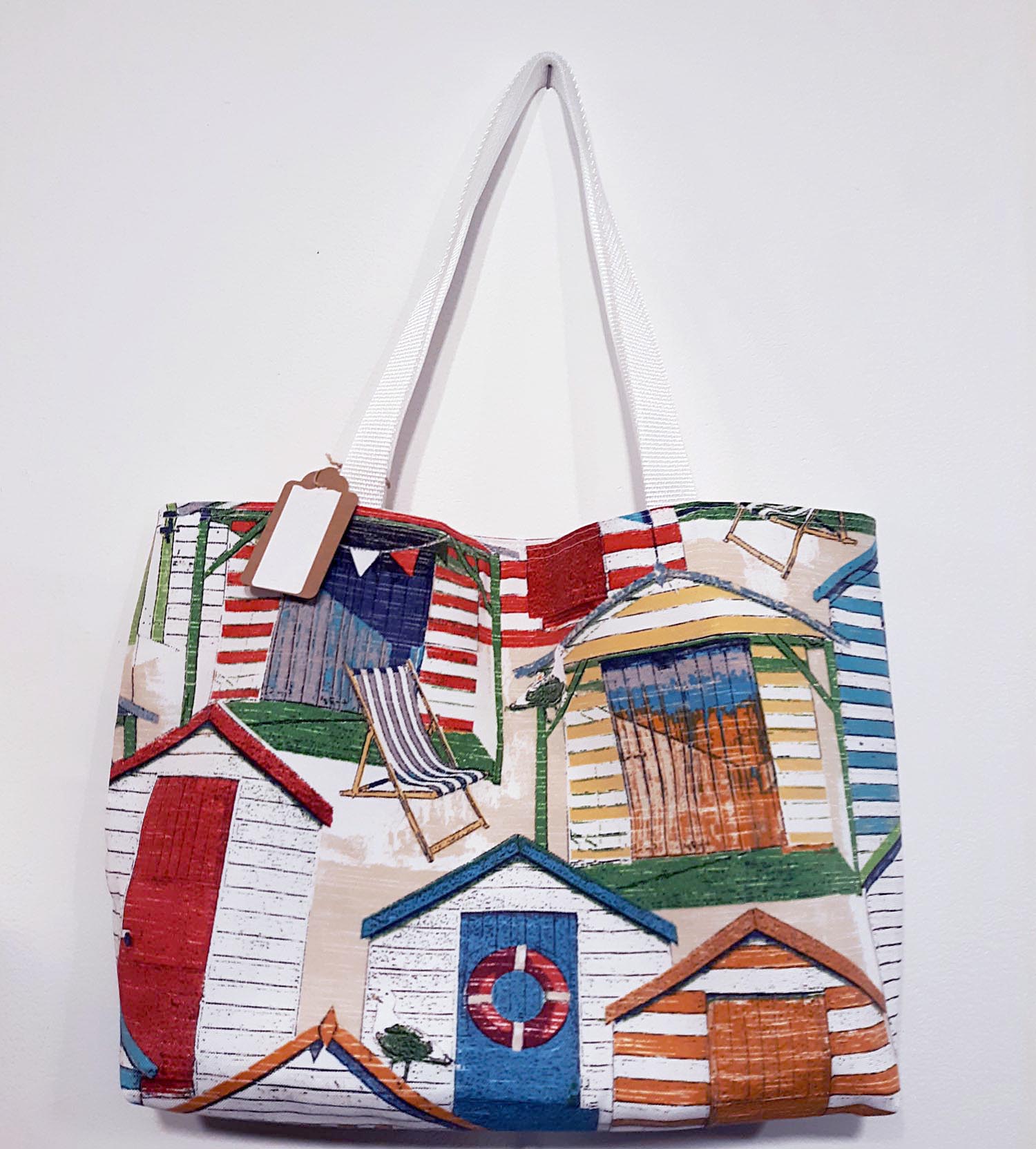 Beach Print Tote Bag, Waterproof Outdoor Fabric "Cabana"