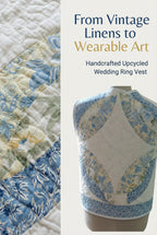 Upcycled Quilt Vest, Wedding Ring Design, Blue & Yellow