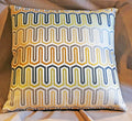 Brocade MidCentury Modern Pillow Cover, Green & Gold Satin Brocade