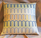 Brocade MidCentury Modern Pillow Cover, Green & Gold Satin Brocade