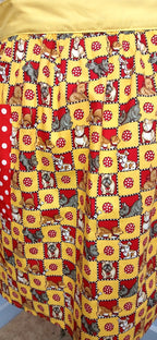 Handmade Full Bib Apron, Red Polka Dot & Dog Check, 100% Cotton