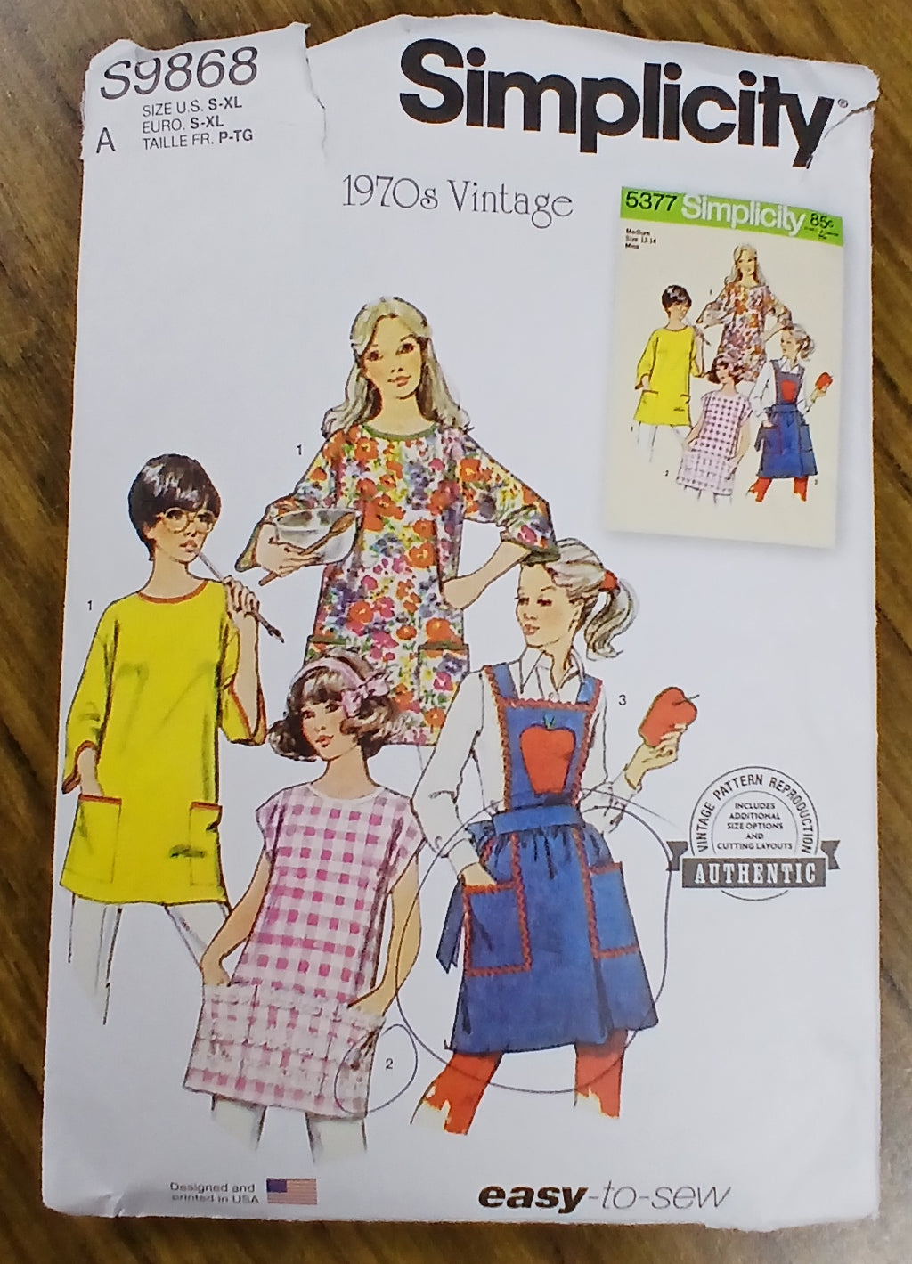 Vintage Style Bib Apron, Yellow & Orange Citrus Print Cotton