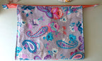 Fabric Makeup Bag with 3 Pouches & Zipper, Floral 100% Cotton