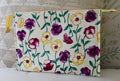 Fabric Makeup Bag with 3 Pouches & Zipper, Floral 100% Cotton