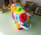 Boxy Makeup Bag with Zipper & Handle, 100% Cotton Prints