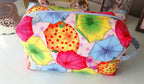 Boxy Makeup Bag with Zipper & Handle, 100% Cotton Prints