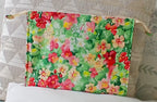 Fabric Makeup Bag with 3 Pouches & Zipper, Floral 100% Cotton