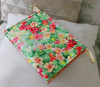 Fabric Makeup Bag with 3 Pouches & Zipper, Floral 100% Cotton