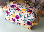 Boxy Makeup Bag with Zipper & Handle, 100% Cotton Prints