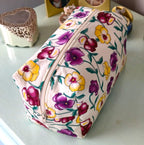 Boxy Makeup Bag with Zipper & Handle, 100% Cotton Prints