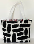 Black & White Tote Bag, Waterproof Outdoor Fabric