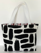 Black & White Tote Bag, Waterproof Outdoor Fabric