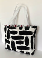 Black & White Tote Bag, Waterproof Outdoor Fabric