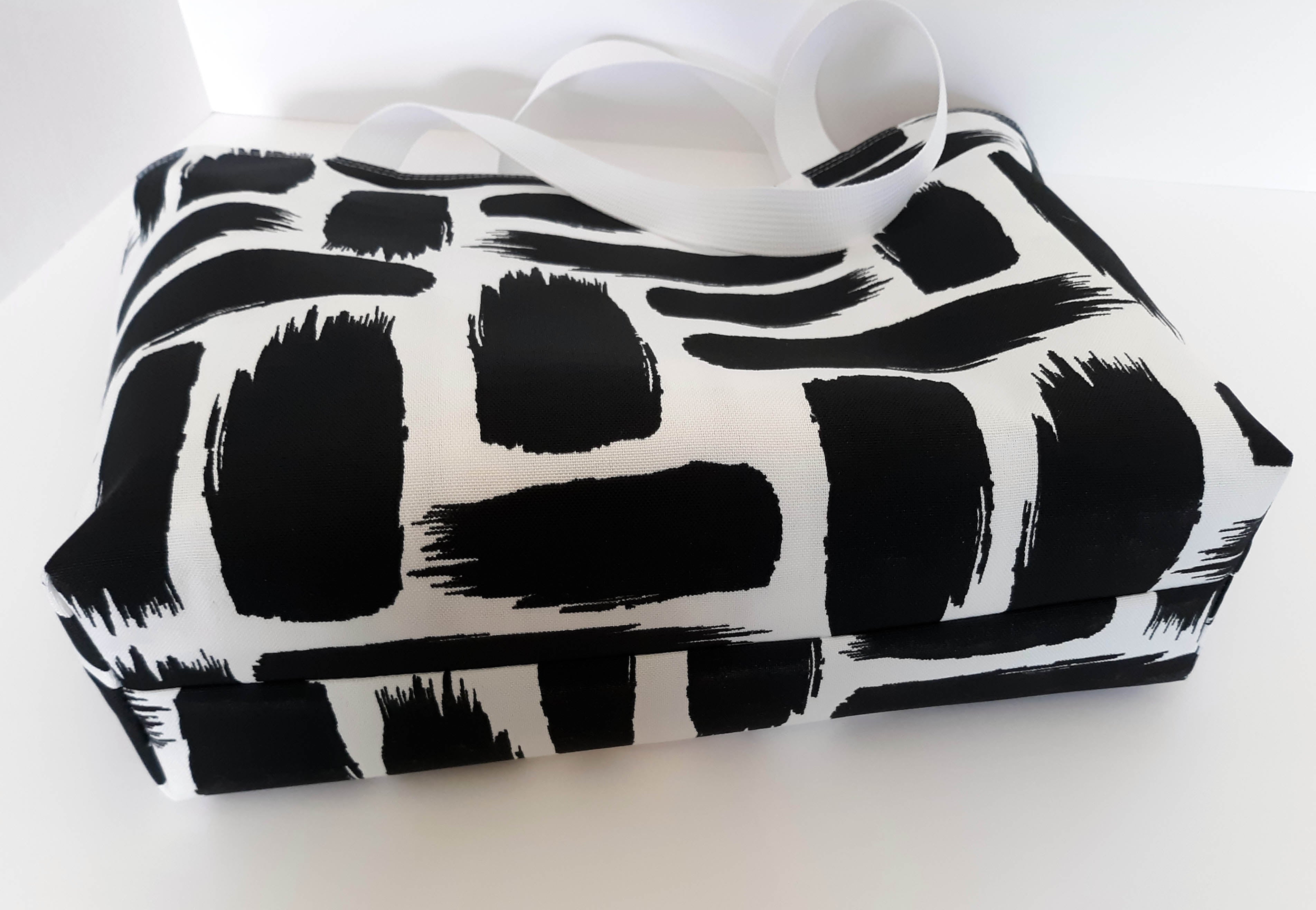 Black & White Tote Bag, Waterproof Outdoor Fabric