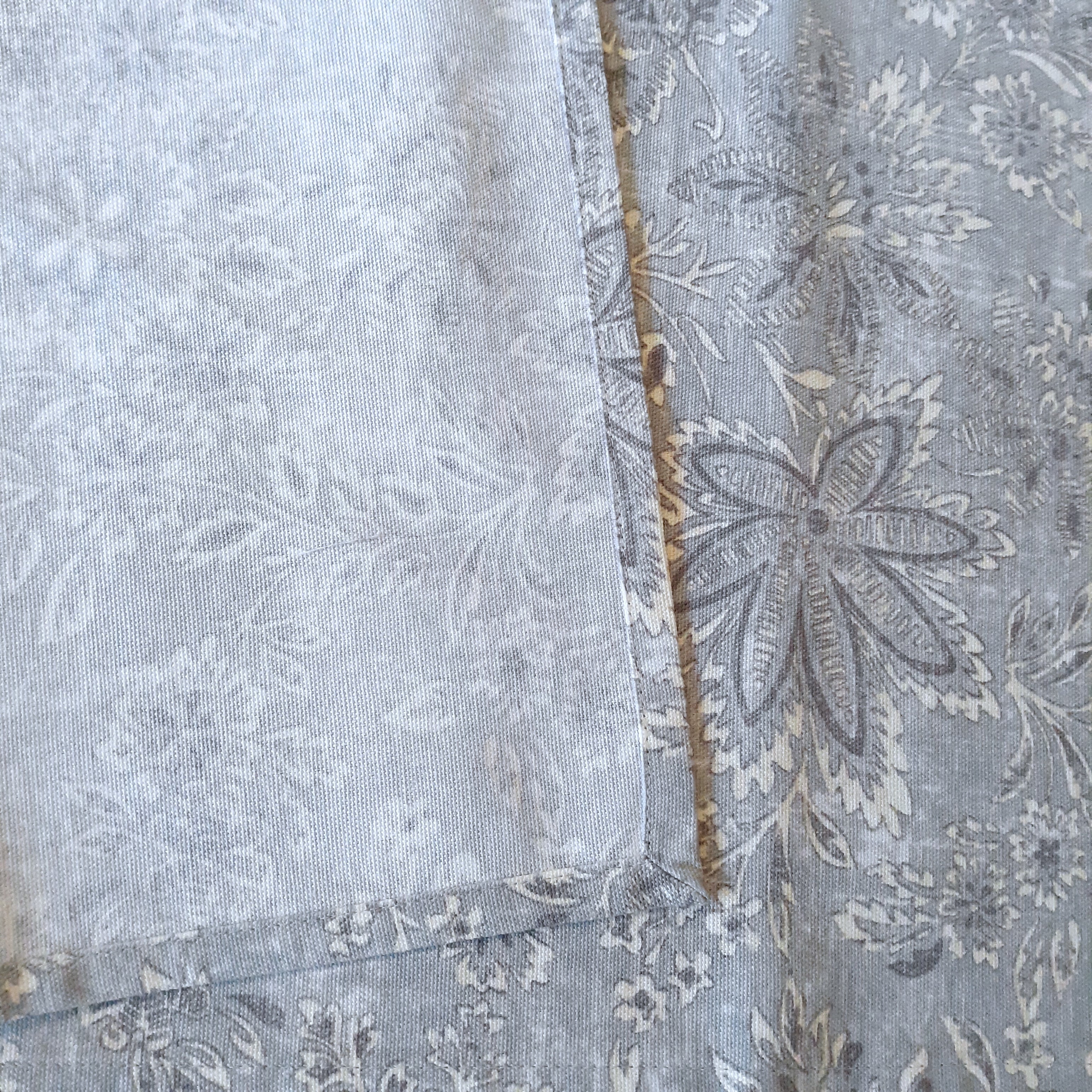 Batik Print Table Runner, Blue Gray 100% Cotton