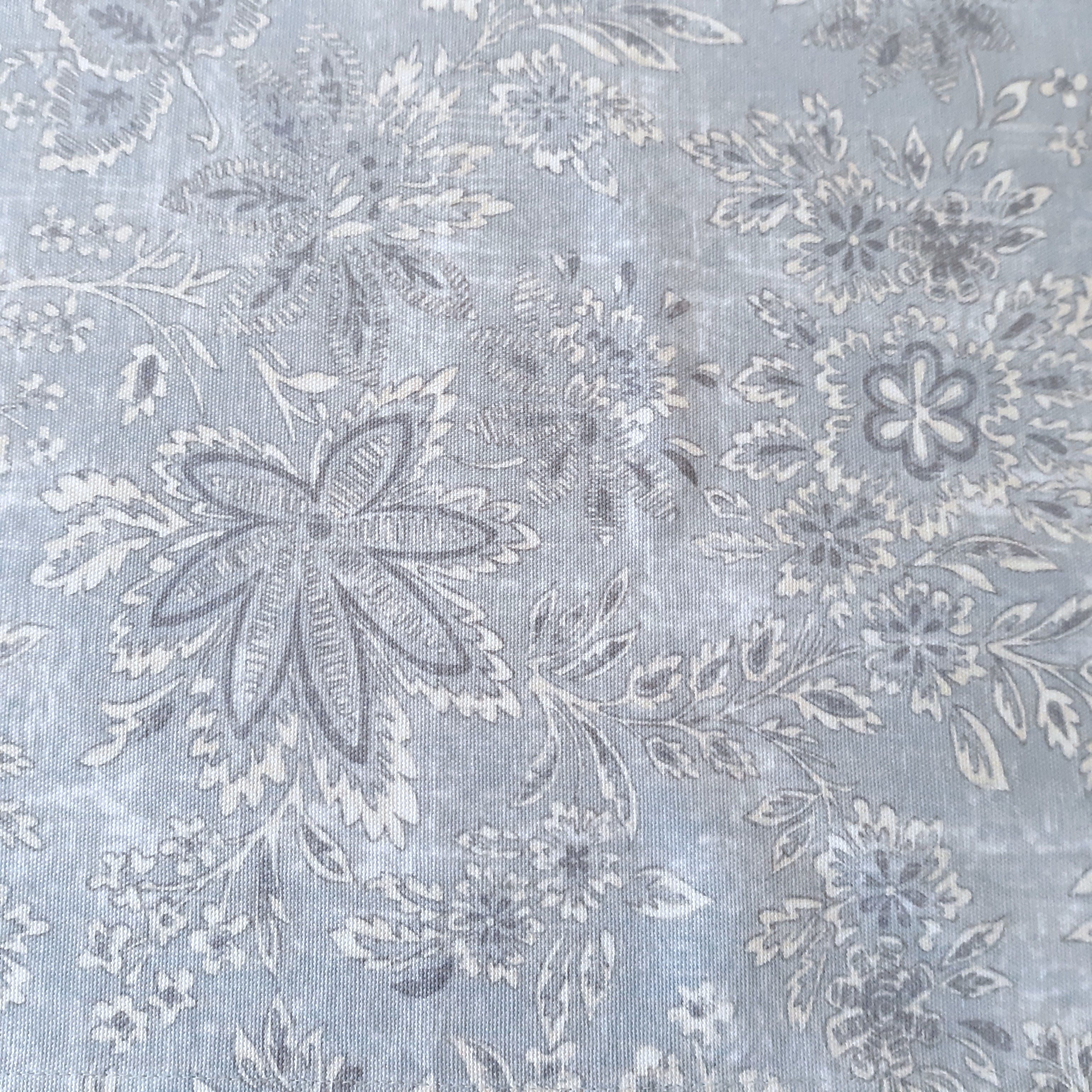 Batik Print Table Runner, Blue Gray 100% Cotton