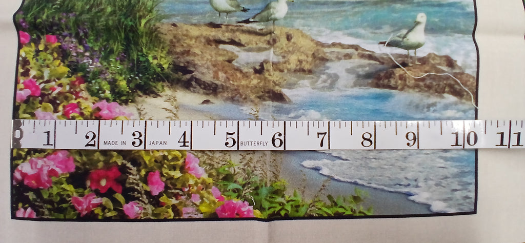 Quilt Panel, Alan Giana for Elizabeths Studio "Sand", 100% Cotton Beach Theme