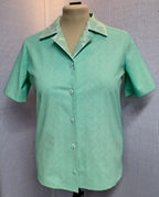 Women's Cotton Camp Shirt, Turquoise