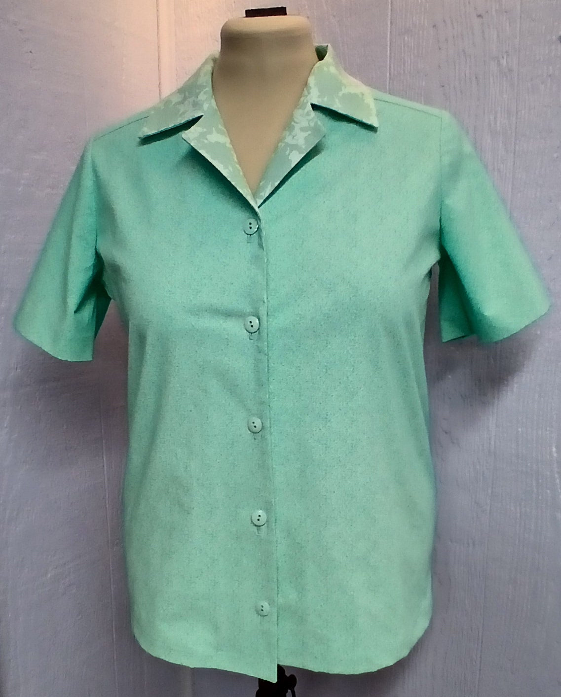 Women's Cotton Camp Shirt, Turquoise