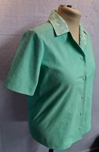 Women's Cotton Camp Shirt, Turquoise