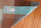 Woven Plaid Table Runner, Blue Brown 100% Cotton