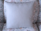 Handmade Blue Brocade Throw Pillow Cover, 18"x18", Mid-Century Modern Scallop Pattern, Decorator Fabric