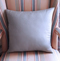 Handmade Blue Brocade Throw Pillow Cover, 18"x18", Mid-Century Modern Scallop Pattern, Decorator Fabric