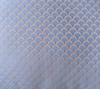 Handmade Blue Brocade Throw Pillow Cover, 18"x18", Mid-Century Modern Scallop Pattern, Decorator Fabric