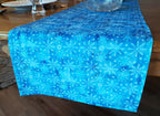 Patina Blue Table Runner, 100% Cotton, Winter Theme