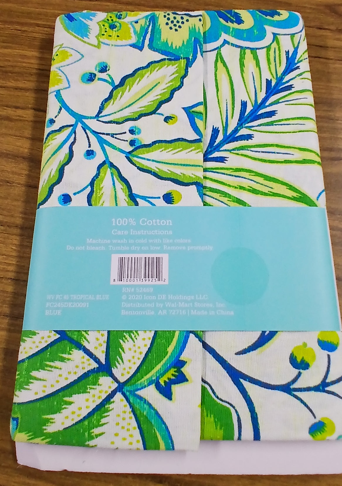 Waverly Decorator Print, Blue Green Tropical 100% Cotton
