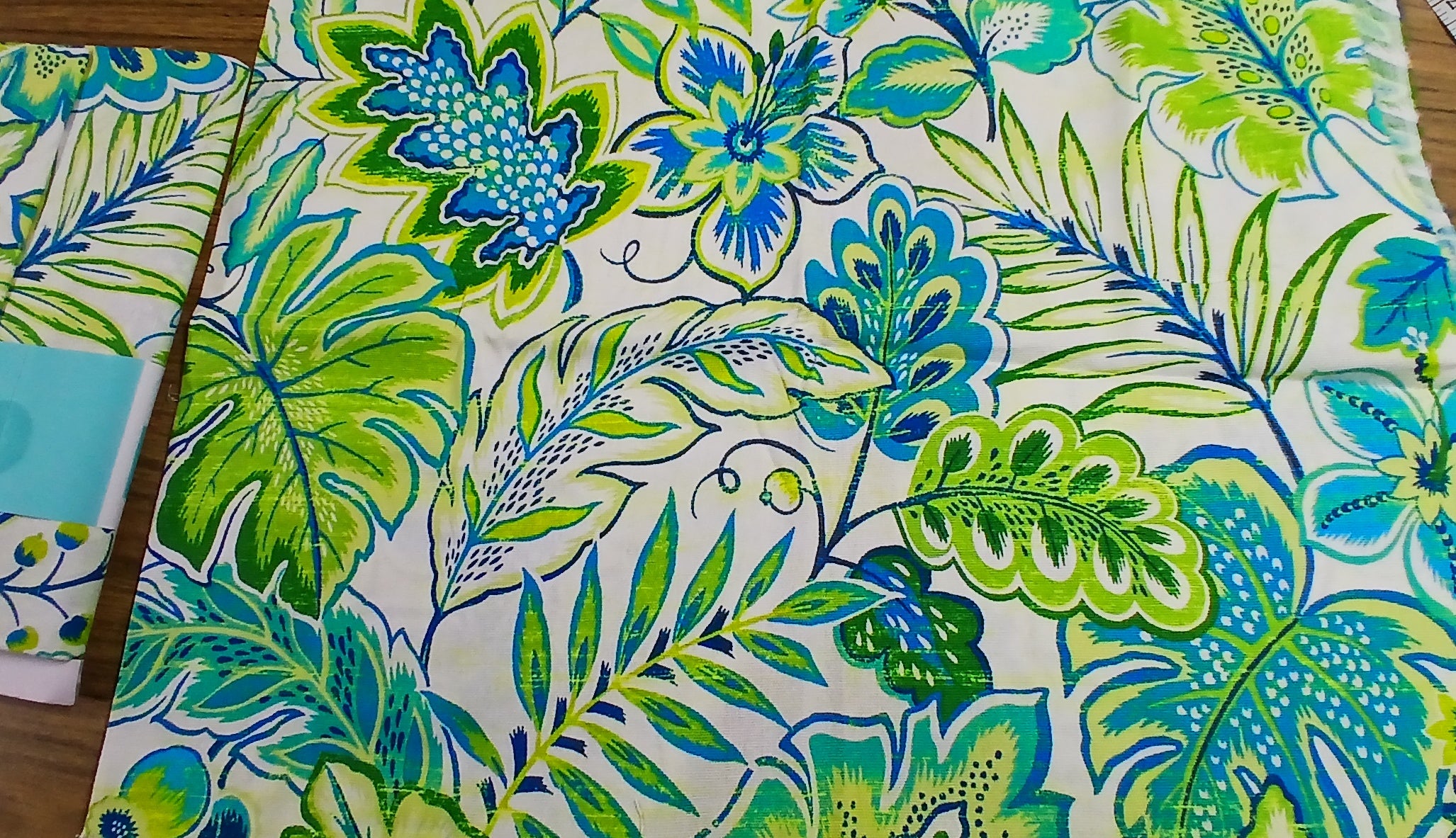 Waverly Decorator Print, Blue Green Tropical 100% Cotton