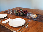 Victorian Design Table Runner, Brown Rose Gold, 100% Cotton