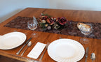 Victorian Design Table Runner, Brown Rose Gold, 100% Cotton