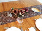 Victorian Design Table Runner, Brown Rose Gold, 100% Cotton