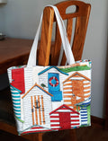 Beach Print Tote Bag, Waterproof Outdoor Fabric "Cabana"